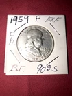 1959 Franklin Half Dollar - ef + / 90% SILVER