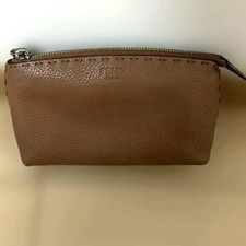 FENDI selleria mini marsupio pelle cammello marrone cerniera vecchio stato usato