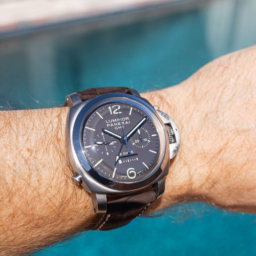 Panerai Luminor 1950 Monopulsante GMT Chrono Titanium Tobacco 44mm Box PAM00311