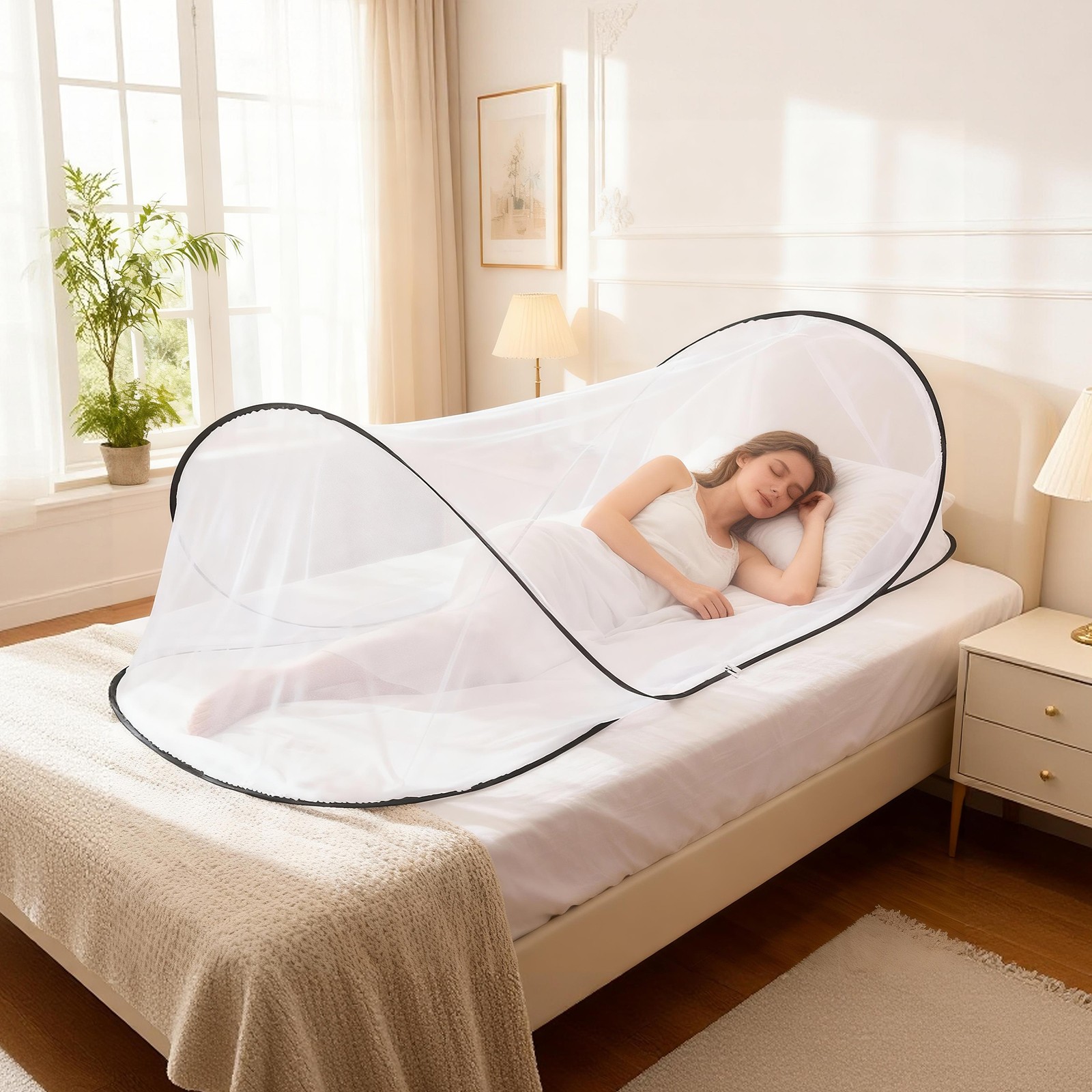 78x31x22 inch Pop Up Mosquito Net Bed Tent Foldable Breathable Sleeping Canopy
