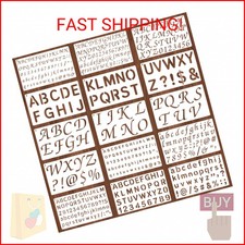 1/3, 1/2, 3/4, 1, 2 Inch Letter Stencils for Painting, 15 PCS Alphabet Stencils