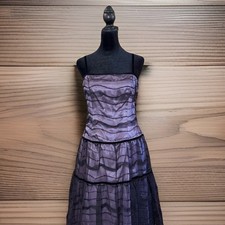 NWT Papell Boutique Evening Dress Size 6 Purple Glitter Sleeveless Tulle Sequin