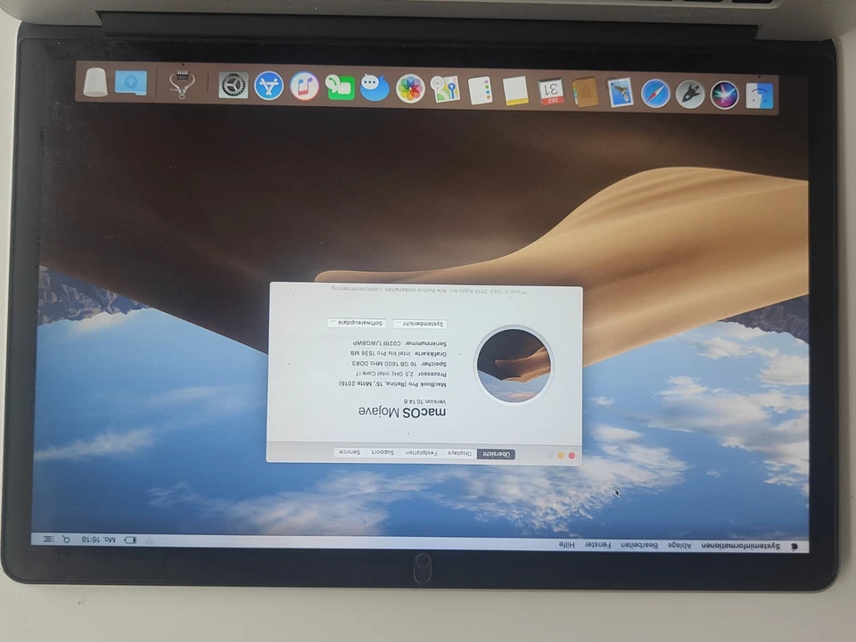 Apple MacBook Pro 15 Retina 2.5GHz i7 16GB RAM 512GB SSD 2015 R9 M370X 2GB ram - Bild 4 von 4