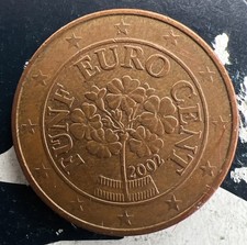 Austria 5-Eurocent M&uuml;nze 2002 Umlaufm&uuml;nze Sammelm&uuml;nze Kursm&uuml;nze &Ouml;sterreich Coin