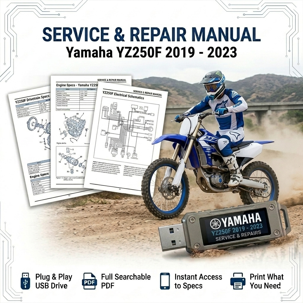 YAMAHA YZ250F 2019 2020 2021 2022 2023 SERVICE REPAIR SHOP MANUAL