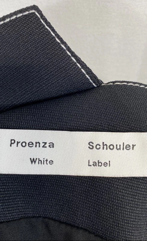 Proenza Schouler White Label Black Contrast Stitch Handkerchief Hem Dress - Image 3 of 4