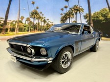 Danbury Mint 1969 Ford Mustang Boss 302 Acapulco Blue 1:24 LE - Box * paper