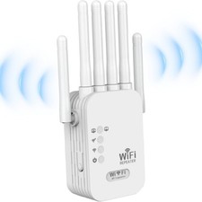 1200Mbps WiFi Extender   Dual Band 2.4G/5G Signal Booster w/ Ethernet