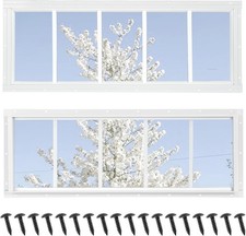 Shed Windows 2 Pack Fixed Transom Windows 10" x 29" White Small Chicken Coop