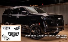 21-25 Cadillac Escalade Silver Bright White Led Illuminated Front Grille Emblem