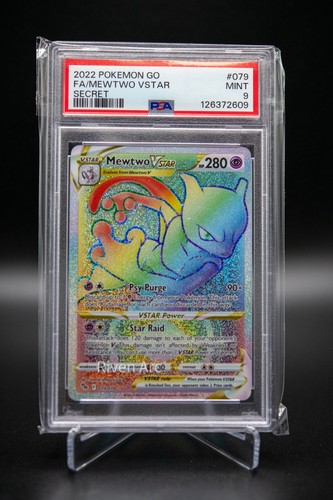 Mewtwo VSTAR 079/078 Secret Rare Pokémon GO PSA 9 Mint Rainbow Holo - Picture 1 of 2