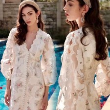 Zimmermann Zinnia Scalloped Dress size 0 / AU 8 / US 4 Buttoned Mini