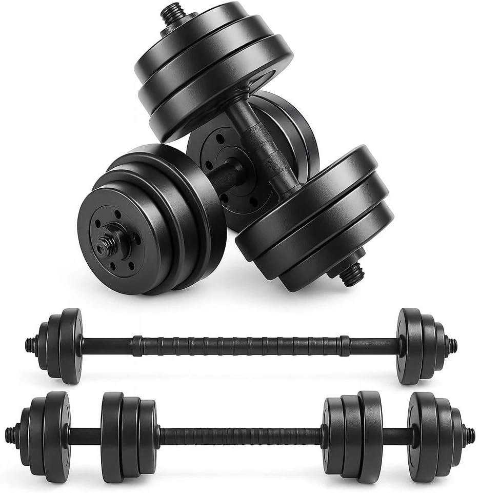 Anchor Adjustable Dumbbells Set 10Kg 20Kg 30Kg – 2 in 1 Barbell & Free Weights f