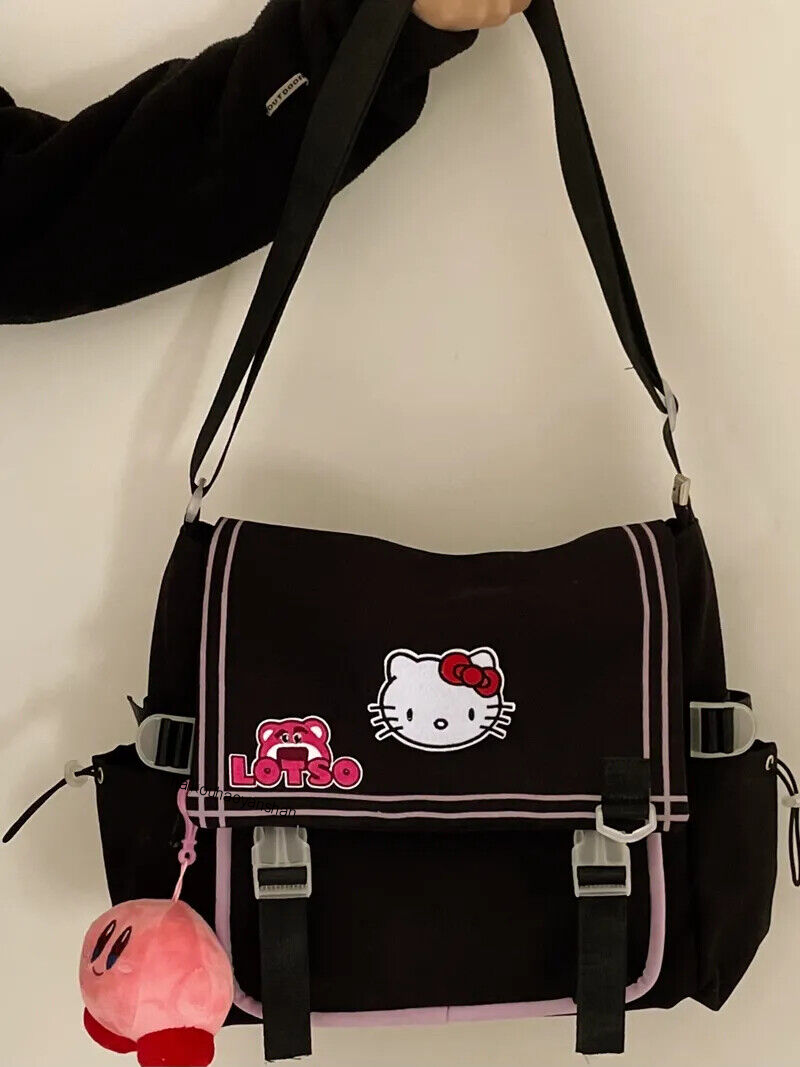 Kawaii Sanrio Cartoon Hello Kitty One-shoulder Plaid Bag Retro Y2k