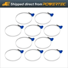 POWERTEC 2-1/2 Inch Dust Collection Key Type Hose Clamp Set - 10 Pack (70262)
