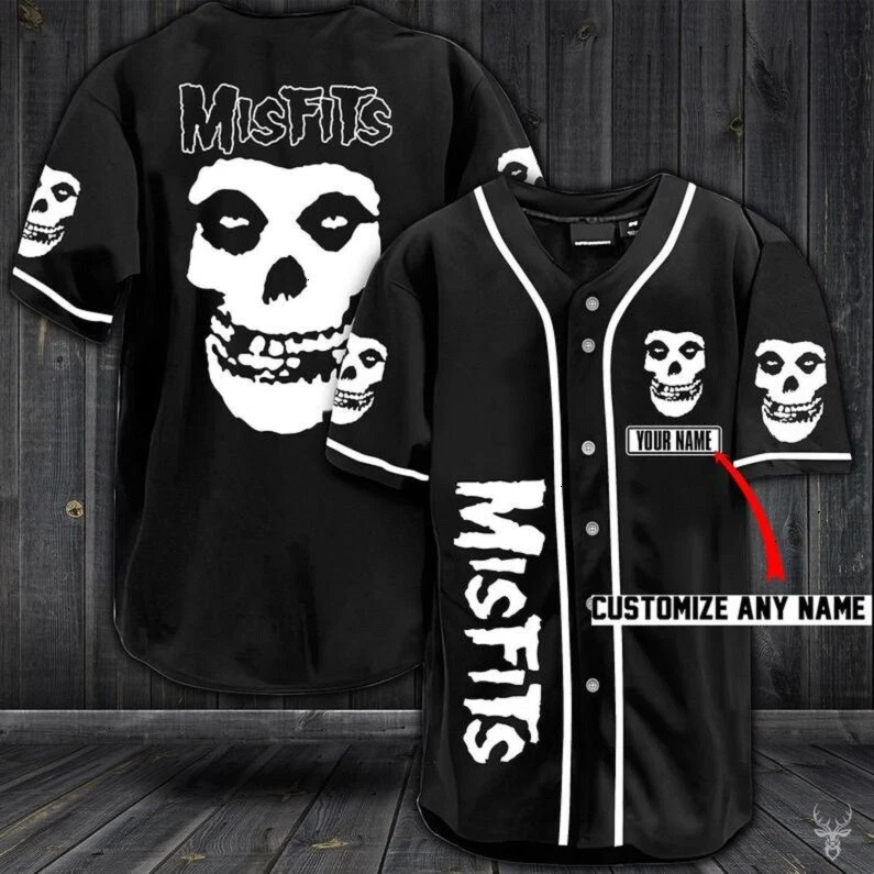 Personalized Misfits Rock Band Printed Baseball Jersey Shirt