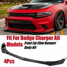 For Dodge Charger RT SRT SXT Front Bumper Lip Body Kit Spoiler Splitter Glossy