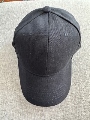 Black Baseball Cap Plain Adjustable Blank Solid Color Hat Sports Cap