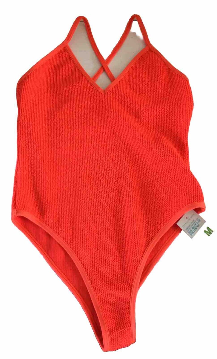 Ladies PRIMARK Coral One Piece Swimming Costume Medium (12-14