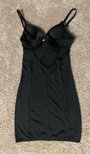 Sexy Little Black Mini Slip Dress S Lined Cups Open Back Nighty Lingerie Cute!