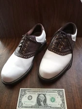 Bermuda Sands Mens Golf Shoes Size 9  white and brown