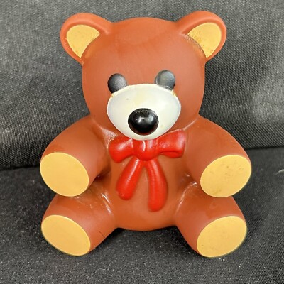 Ross Teddy Bear 1985 Baby Toy Vtg Squeaker Squeak Brown | eBay