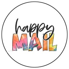 HAPPY MAIL ENVELOPE SEALS LABELS STICKERS PARTY FAVORS