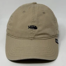 Fishbone Dad Hat Baseball Cap Fish Block Headwear 6 Panel Strapback Tan Beige
