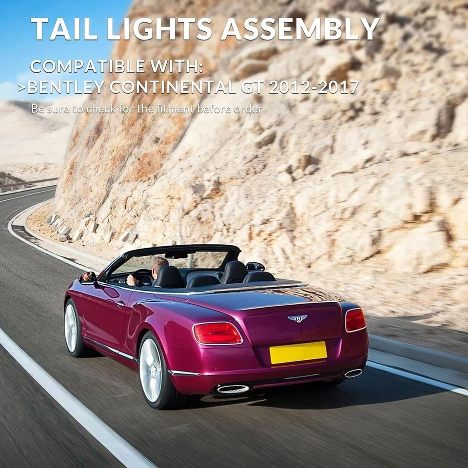 Par de luces traseras LED para conjunto de luces traseras Bentley Continental GT 2012 2013-2017 Foto 3 de 4