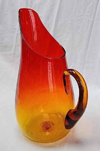Jarra Blenko 1953 Winslow Anderson Design 939-P grande mandarina ámbar MCM - Imagen 2 de 18