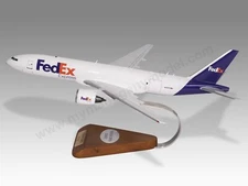 Boeing 777F FedEx Desk Wood Airplane New Model Small Scale 1/200