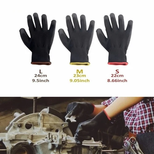 12Pairs PU Nitrile Coated Work Gloves Safety Grip Non-slip Builder Garden S/M/L - Bild 6 von 35