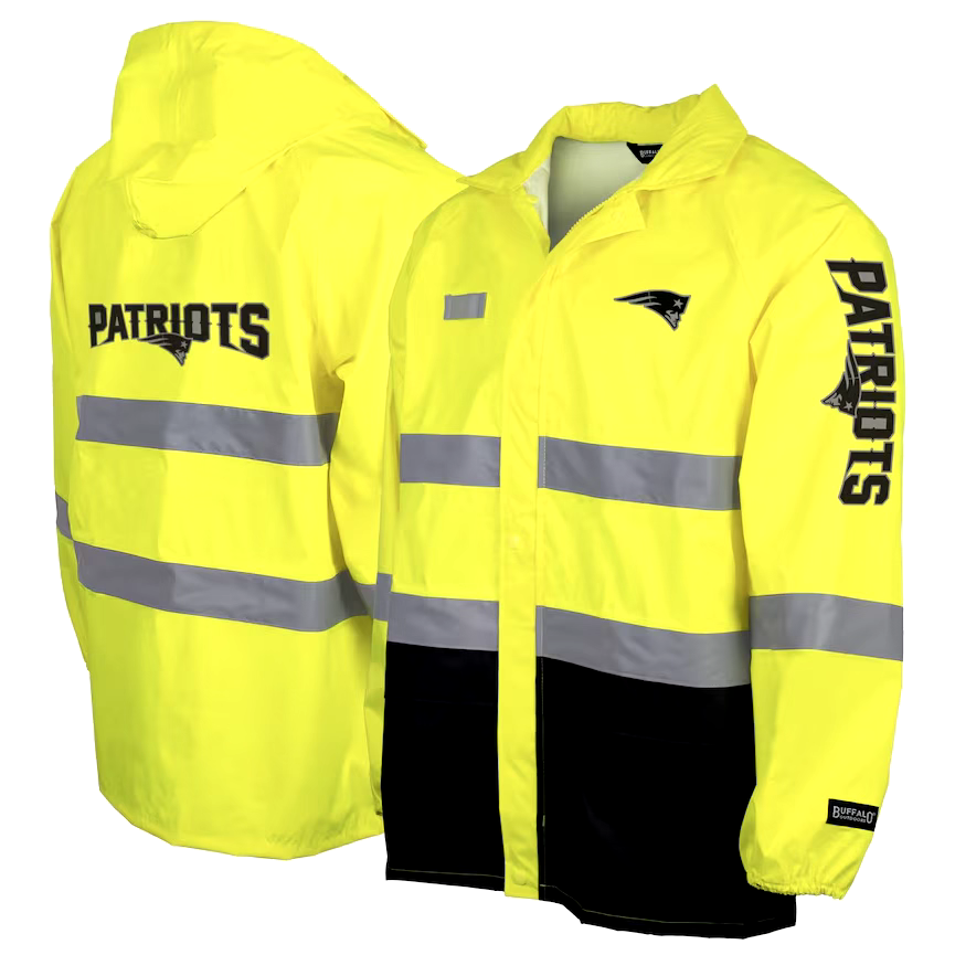 New England Patriots Hi-Vis Safety Waterproof Rainshell Full-Zip