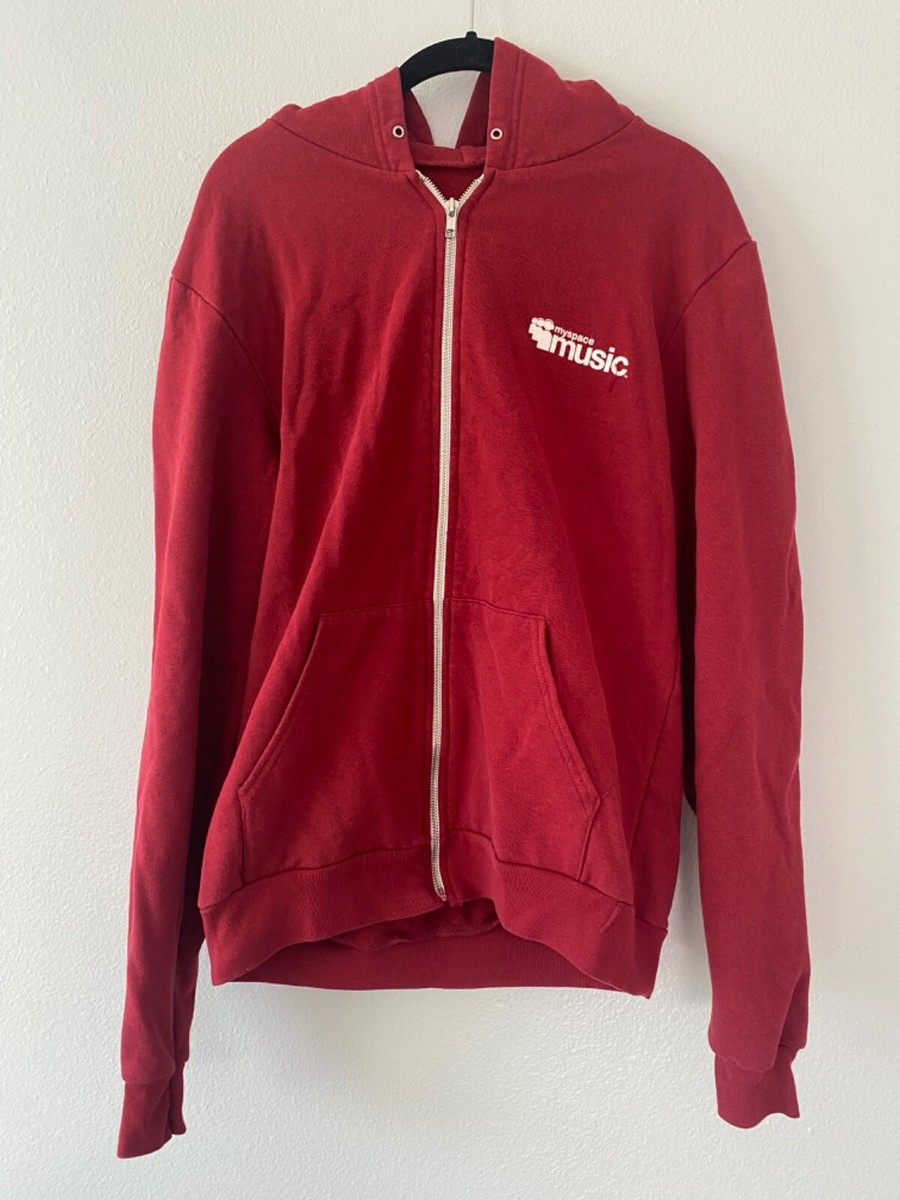 RARE Myspace Music Zip Up Hoodie in Burgundy