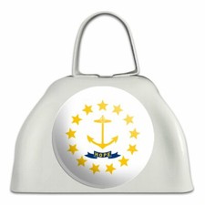 Rhode Island State Flag White Metal Cowbell Cow Bell Instrument
