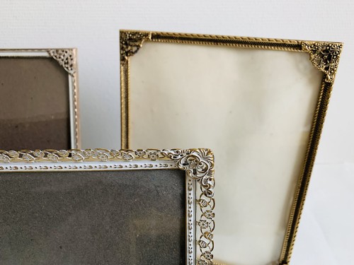 Set of 4 vintage Danish Jyden picture frames Metall Brass Rich Decor - 第 5/7 張圖片
