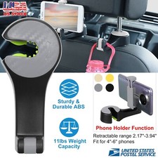 Car Seat Back Hook Car Headrest Hook Hanger With Phone Mount Holder Bracket US
