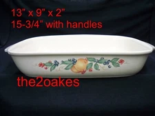 Corelle ABUNDANCE 13x9" Rectangular Roaster Lasagne Stoneware Pan Casserole Dish