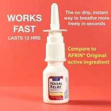 Nasal Relief 12 Hour Pump Mist Spray Oxymetazoline Decongestant 0.5 oz