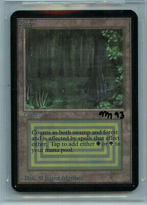 MTG Alpha Bayou BGS 9.5 Gem Mint BAS 10 Signed Card Magic MTG Alpha Bayou BGS 9.5 Gem Mint BAS 10 Signed Card Magic