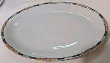   Vintage KPM Bavaria Germany China #27044-4576 Rose  Gold Large Serving Platter