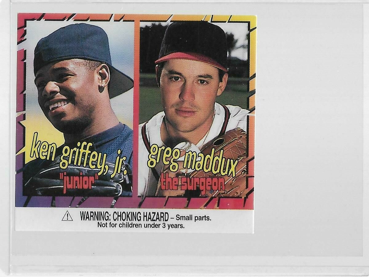 1996 Pizza Hut Foam Bat & Ball Insert Cards Ken Griffey Jr Greg