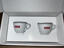 SUPREME IPA PORCELLANE AOSTA ESPRESSO SET BLACK CHECKERED Opened 1 Time