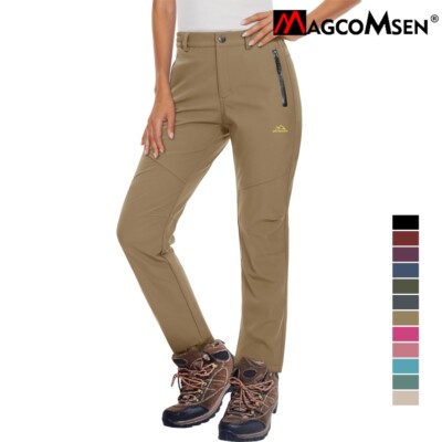 Womens Ski Snow Pants Waterproof Fleece Lined Outdoor Hiking Softshell Warm Pant