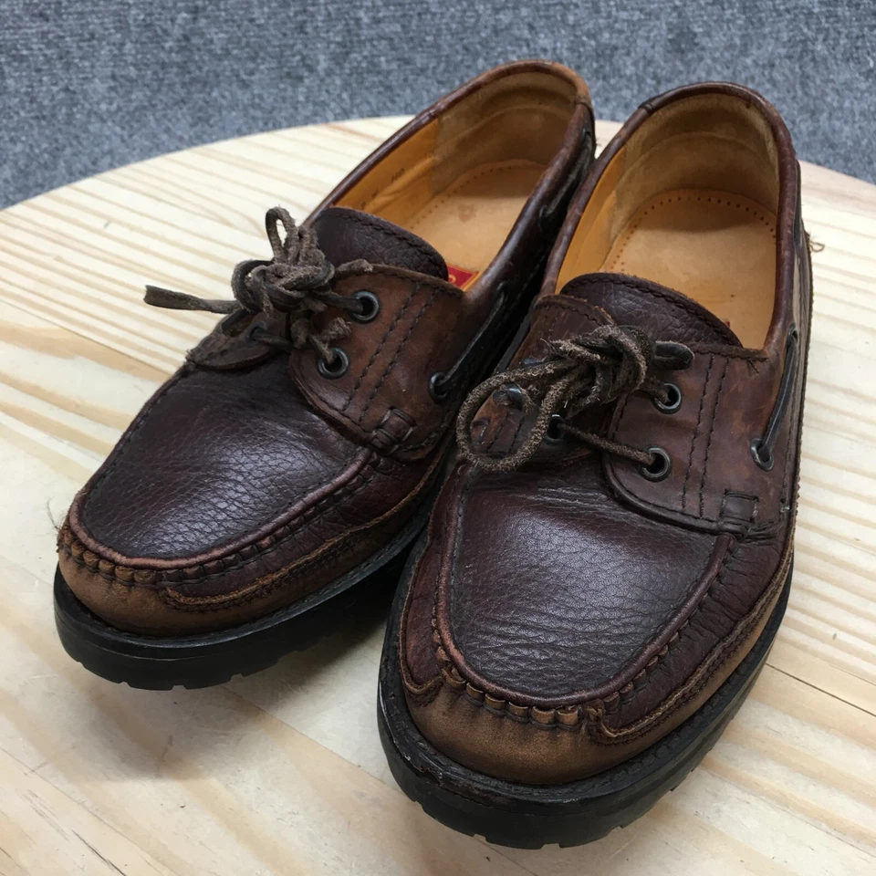 Zapatos Cole Haan Para Hombres 7 Anchos Barco Marrón Con Cordones Parte Superior Baja Cómodos Informales Puntera Redonda Foto 3 de 4
