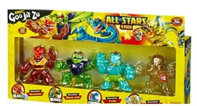 Heroes of Goo Jit Zu All Stars Collectors 4 Pk Blazagon Rock Jaw Tyro Smashadon.