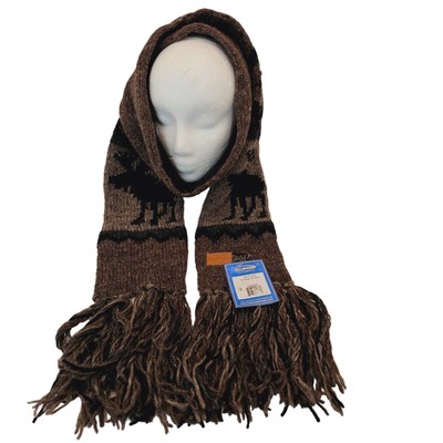 Kyber Outerwear Wool Scarf Unisex Wildlife Outdoor Moose 66'' Plus Fringes New
