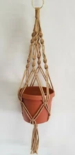 MACRAME PLANT HANGER 24 inch Spiral Style Sand - Choose Color