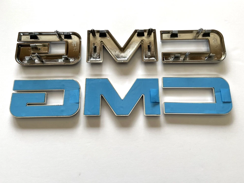 2019-2025 GMC Sierra 1500 2500HD 3500HD Front & Rear Chrome Black Emblems - Image 2 of 2