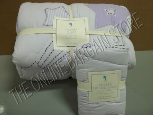 Pottery Barn Kids PBK Andrea Lavender Bed Quilt Twin Pillow Shams Standard Star - Picture 1 of 1